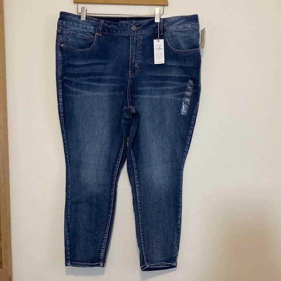 Maurices Plus Size 24W X-short Everflex super skinny High Rise blue Jeans NWT - Picture 5 of 8
